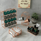 Organizador Porta Cápsulas de Café Três Corações Rose Gold - Ela Decora